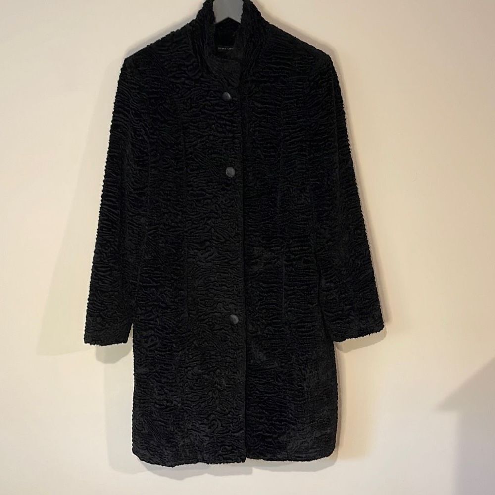 Valerie Stevens Womens Dress Coat 3/4 Sleeve Classic Black‎ Medium